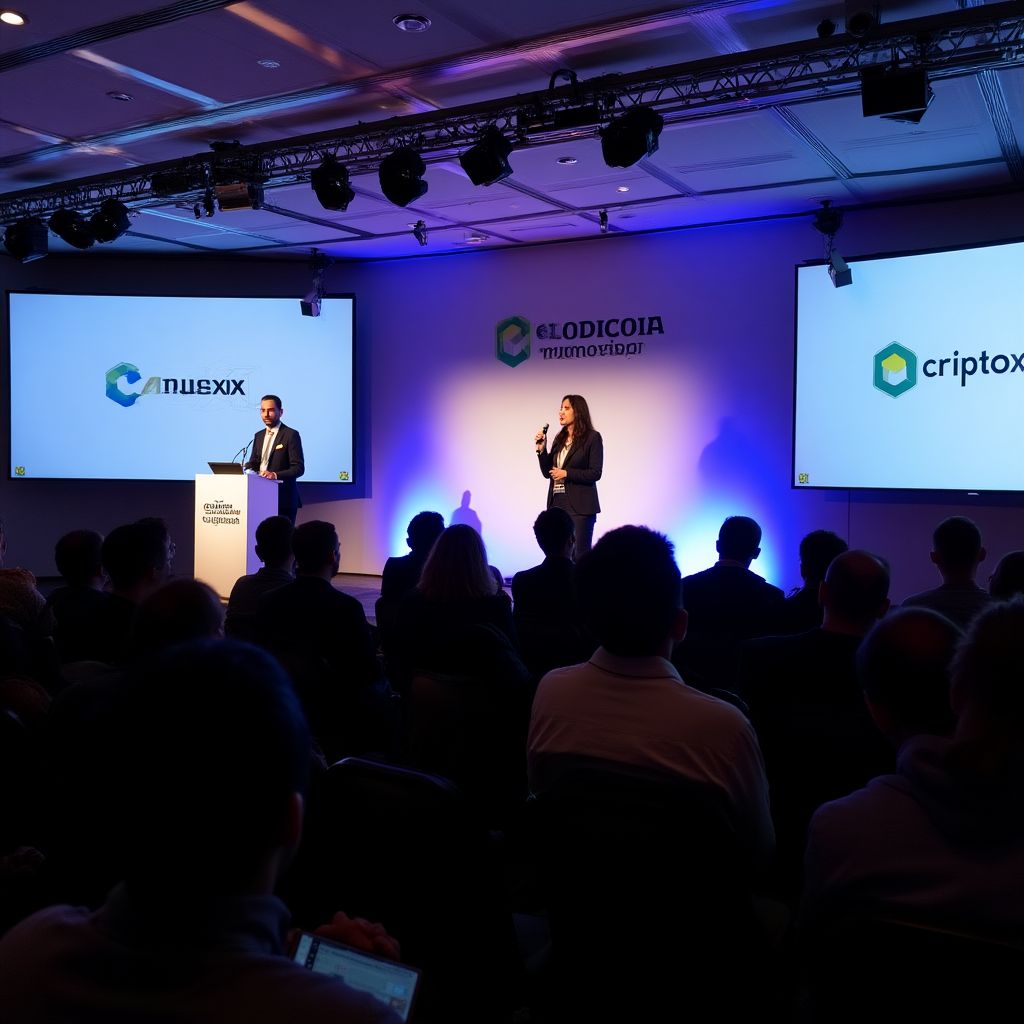 Equipo de CriptoArgentina en conferencia fintech Buenos Aires