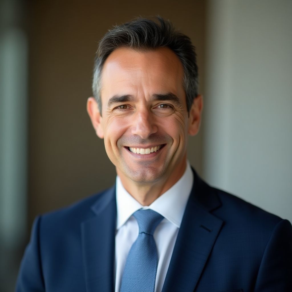 Retrato de Roberto Castillo, empresario satisfecho